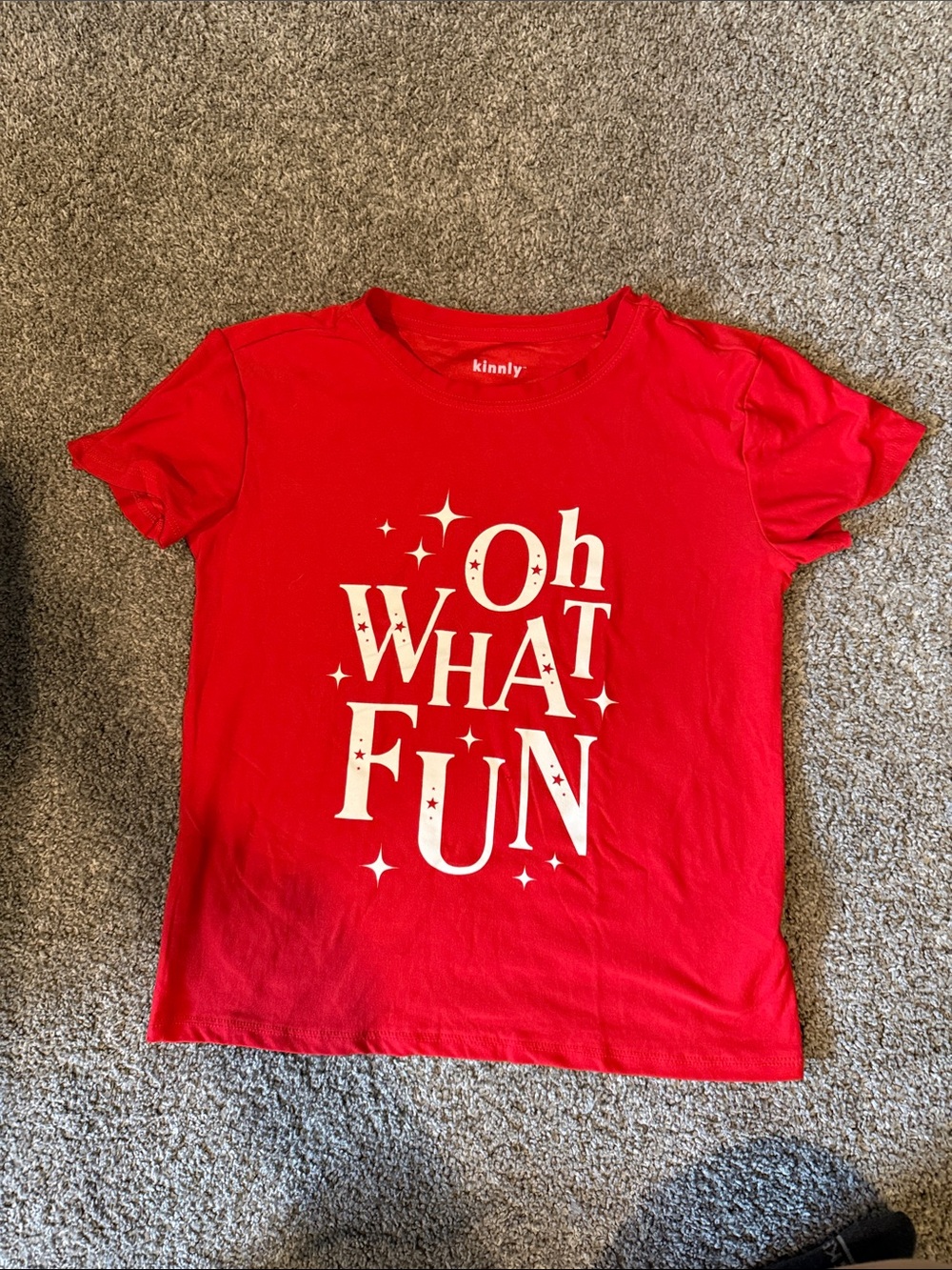 Kinnly Kids "Oh What Fun" Red Graphic Tee